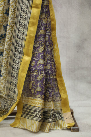 Cream HBP Cotton Silk Saree With Maheshwari Border - SRCCSS767