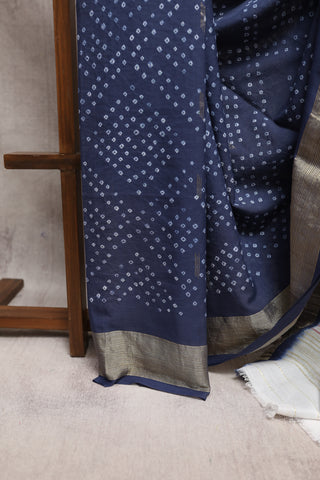 Blue Bandhani Cotton Paithani Saree - SRBBCPS244