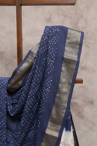 Blue Bandhani Cotton Paithani Saree - SRBBCPS244