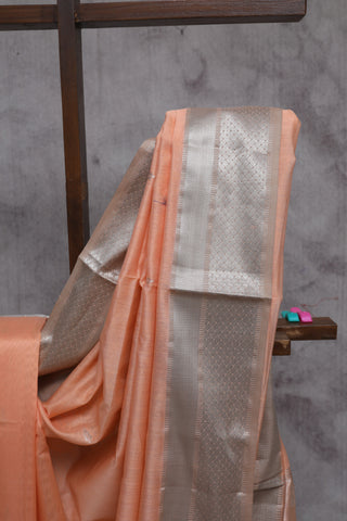 Light Orange Cotton Silk Maheshwari Saree - SRLOCSMS379