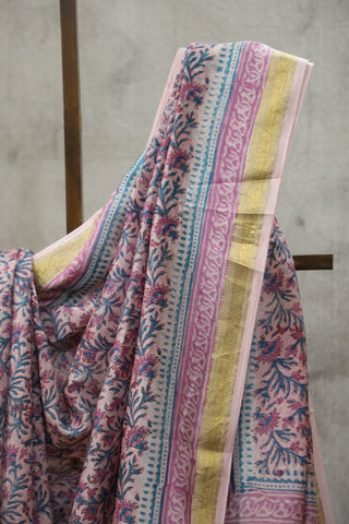 Pink HBP Cotton Silk Saree With Maheshwari Border - SRPCSS853