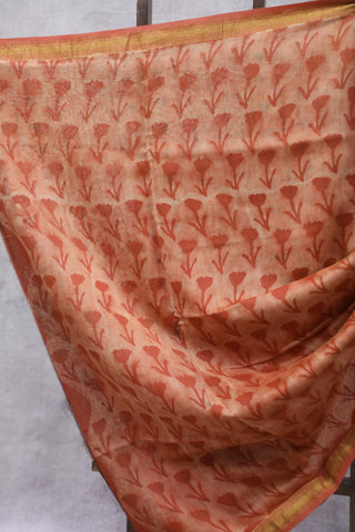 Light Orange Silk Chanderi Saree  - SRLOCSCS66EX