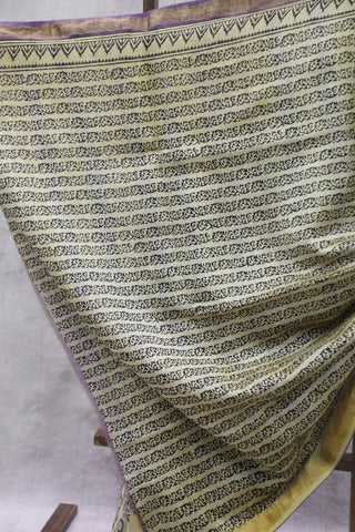 Cream HBP Cotton Silk Chanderi Saree With Maheshwari Border  - SRCCSCS71EX