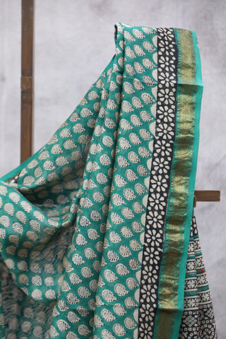 Green HBP Cotton Silk Chanderi Saree - SRGSCS658EX