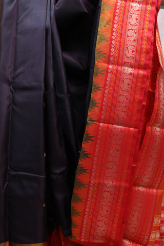 Black Kanjeevaram Silk Saree-SRBKSS443