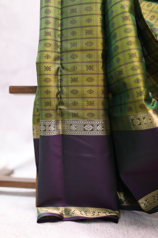 Moss Green Kanjeevaram Silk Saree-SRMGKSS442