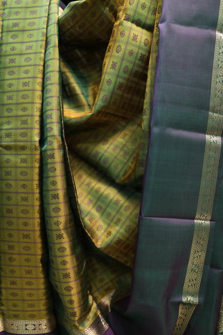 Moss Green Kanjeevaram Silk Saree-SRMGKSS442