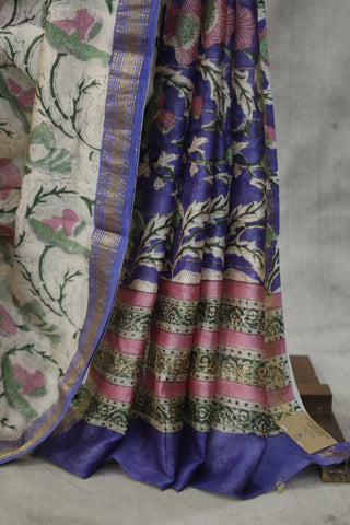 Cream HBP Cotton Silk Saree With Maheshewari Border - SRCCSS893