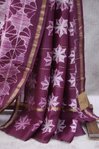 Purple Cotton Silk Chanderi Saree  - SRCCSCS118EX