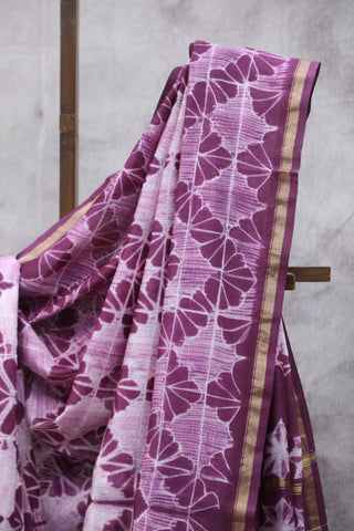 Purple Cotton Silk Chanderi Saree  - SRCCSCS118EX