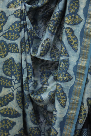 Blue Colour Cotton Silk Chanderi Saree  - SRBCSCS51EX