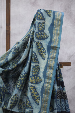 Blue Colour Cotton Silk Chanderi Saree  - SRBCSCS51EX