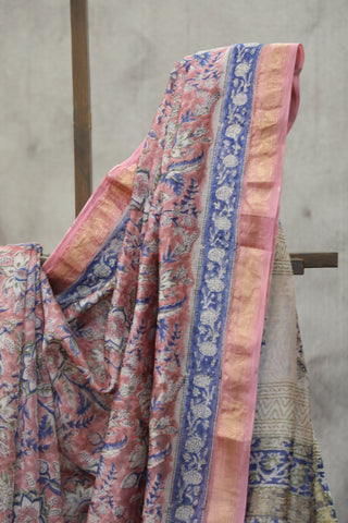 Pink HBP Cotton Silk Saree With Maheshewari Border - SRPCSS894