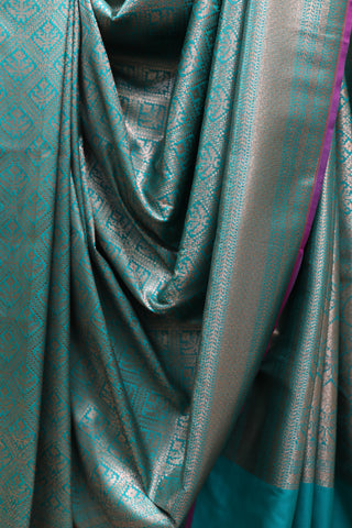 Aqua Green Banarasi Silk Saree-SRAGSS32EX