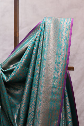 Aqua Green Banarasi Silk Saree-SRAGSS32EX