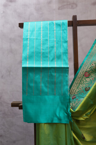 Parrot Green Banarasi Silk Saree-SRPGBSS358