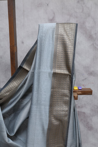 Grey Cotton Silk Maheshwari Saree - SRGCSMS323