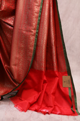 Red Banarasi Silk Saree-SRRSS13EX