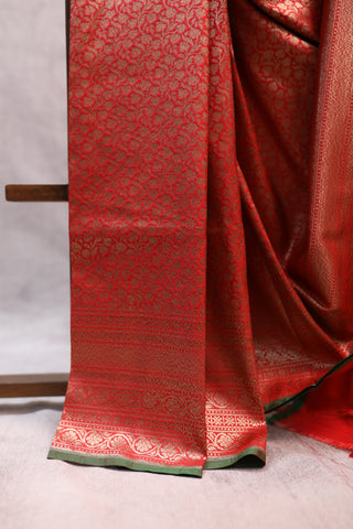 Red Banarasi Silk Saree-SRRSS13EX