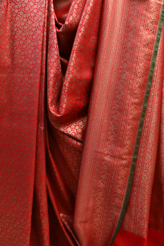 Red Banarasi Silk Saree-SRRSS13EX