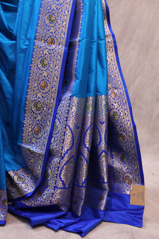 Blue Banarasi Silk Saree-SRBBSS308