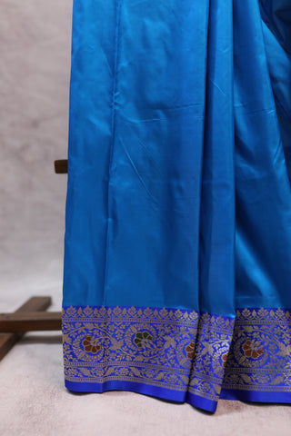 Blue Banarasi Silk Saree-SRBBSS308