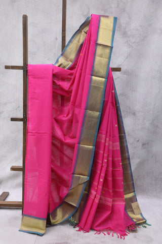 Pink Kanchi Cotton Saree - SRPKCS346 (RD07)