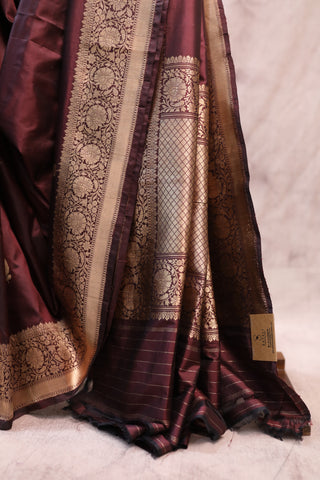 Wine Banarasi Silk Saree-SRWBSS410