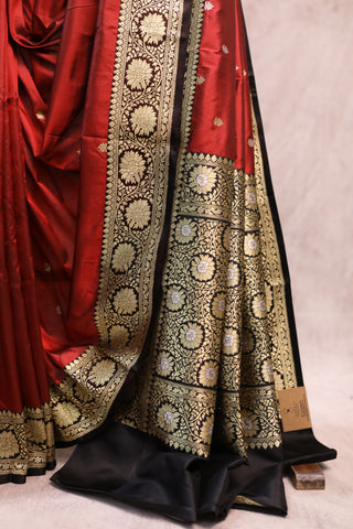 Maroon Banarasi Silk Saree-SRMBSS350