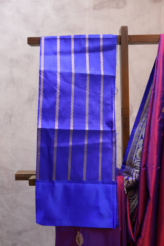 Two Tone Magenta Banarasi Silk Saree-SRTTMGBSS359