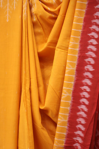 Yellow Pochampalli Cotton Ikat Saree-SRYPCIS21EX