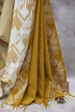 Mustard Pochampalli Cotton Ikat SRMPCIS44EX