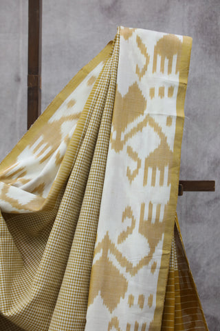 Mustard Pochampalli Cotton Ikat SRMPCIS44EX