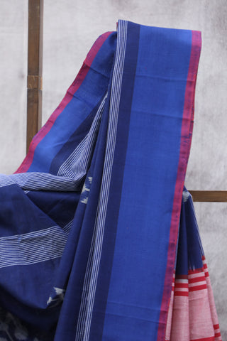 Blue Red Pochampalli Cotton Ikat SRBRPCIS36EX