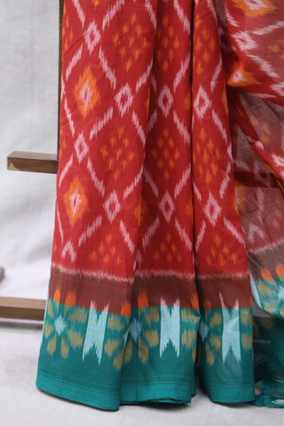 Red Pochampalli Cotton Ikat SRRGPCIS34EX