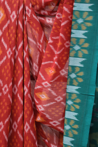 Red Pochampalli Cotton Ikat SRRGPCIS34EX