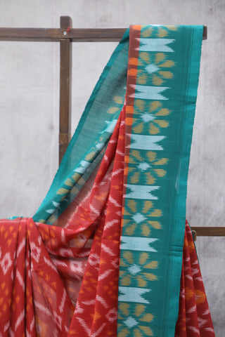 Red Pochampalli Cotton Ikat SRRGPCIS34EX