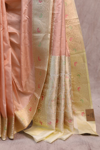 Peach Banarasi Silk Saree-SRPBSS307