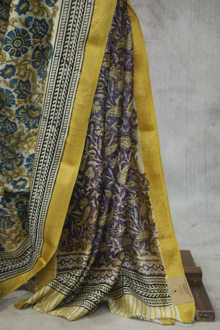 Cream HBP Cotton Silk Saree With Maheshewari Border - SRCCSS879