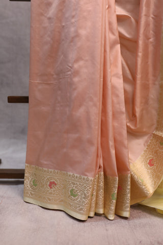 Peach Banarasi Silk Saree-SRPBSS307