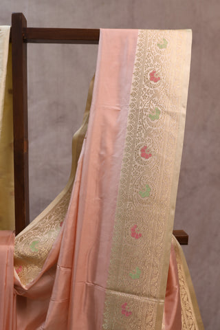 Peach Banarasi Silk Saree-SRPBSS307