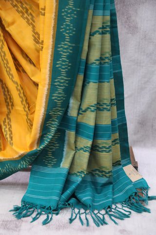 Mustard Yellow Pochampalli Cotton Ikat SRMYPCIS42EX