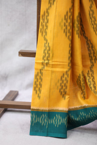 Mustard Yellow Pochampalli Cotton Ikat SRMYPCIS42EX