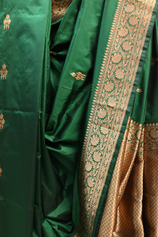 Green Banarasi Silk Saree-SRGBSS388