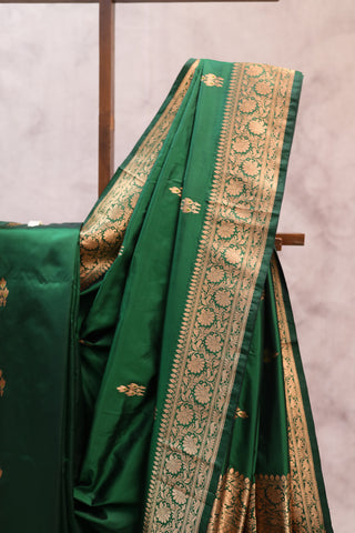 Green Banarasi Silk Saree-SRGBSS388