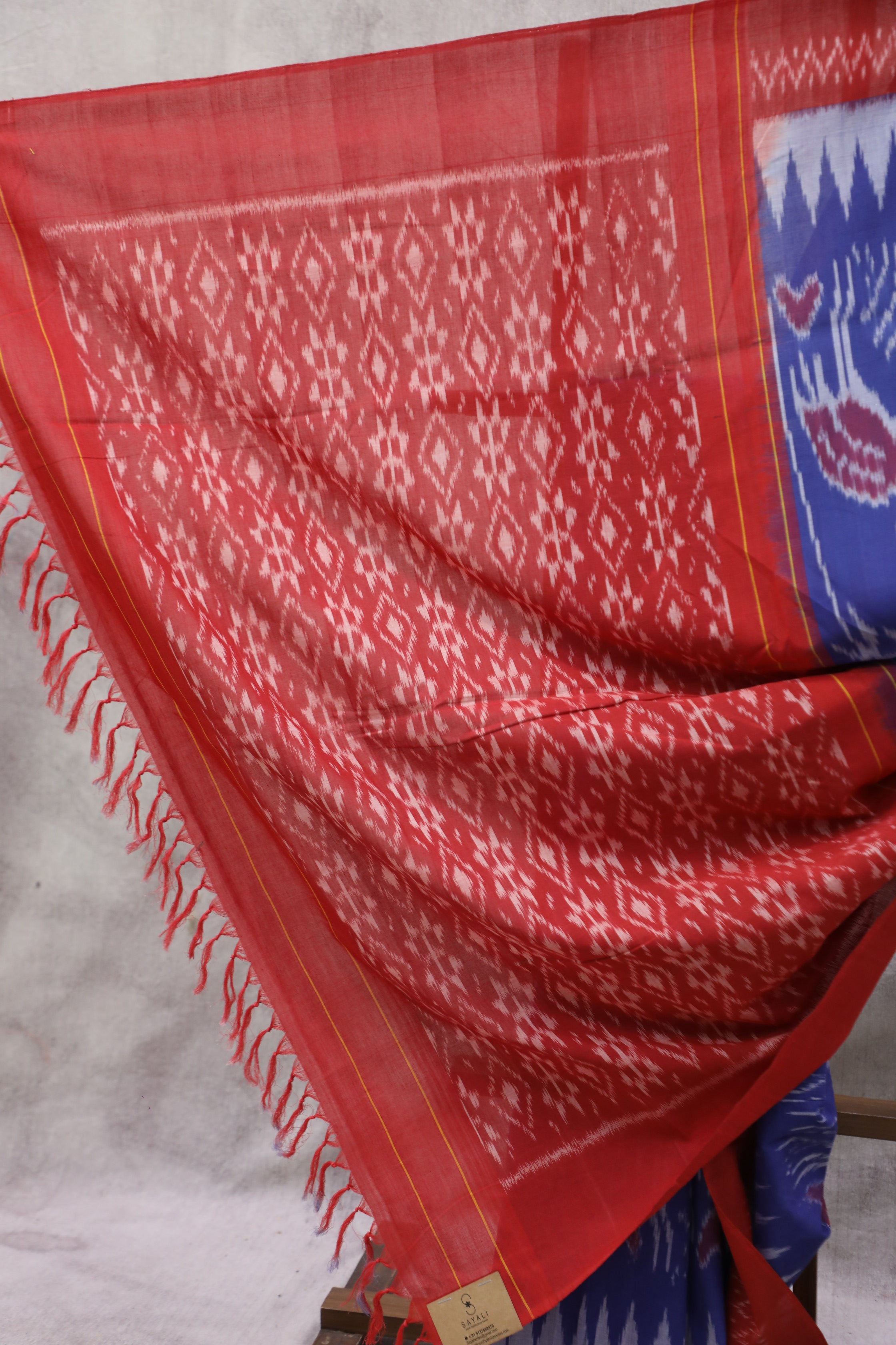 Blue Pochampalli Cotton Ikat Saree- SRBPCIS35EX