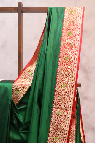 Green Banarasi Silk Saree-SRGBSS372