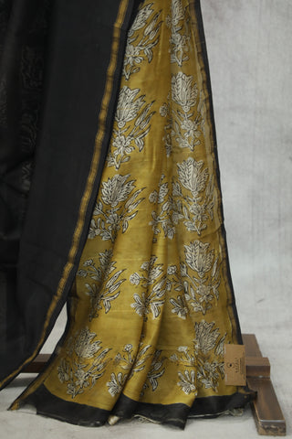 Black HBP Cotton Silk Saree With Chanderi Border - SRBCSS924