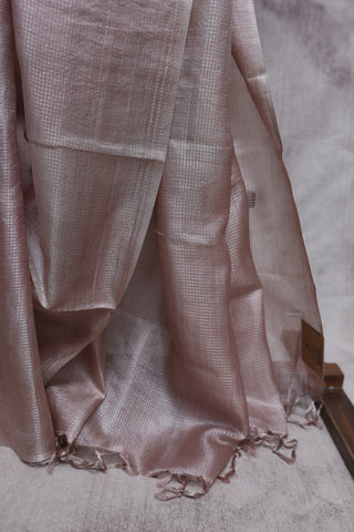 Pink-Grey Tissue Tussar Silk Saree-SRPGTTSS132