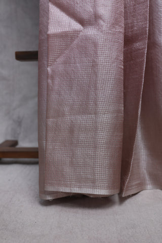 Pink-Grey Tissue Tussar Silk Saree-SRPGTTSS132